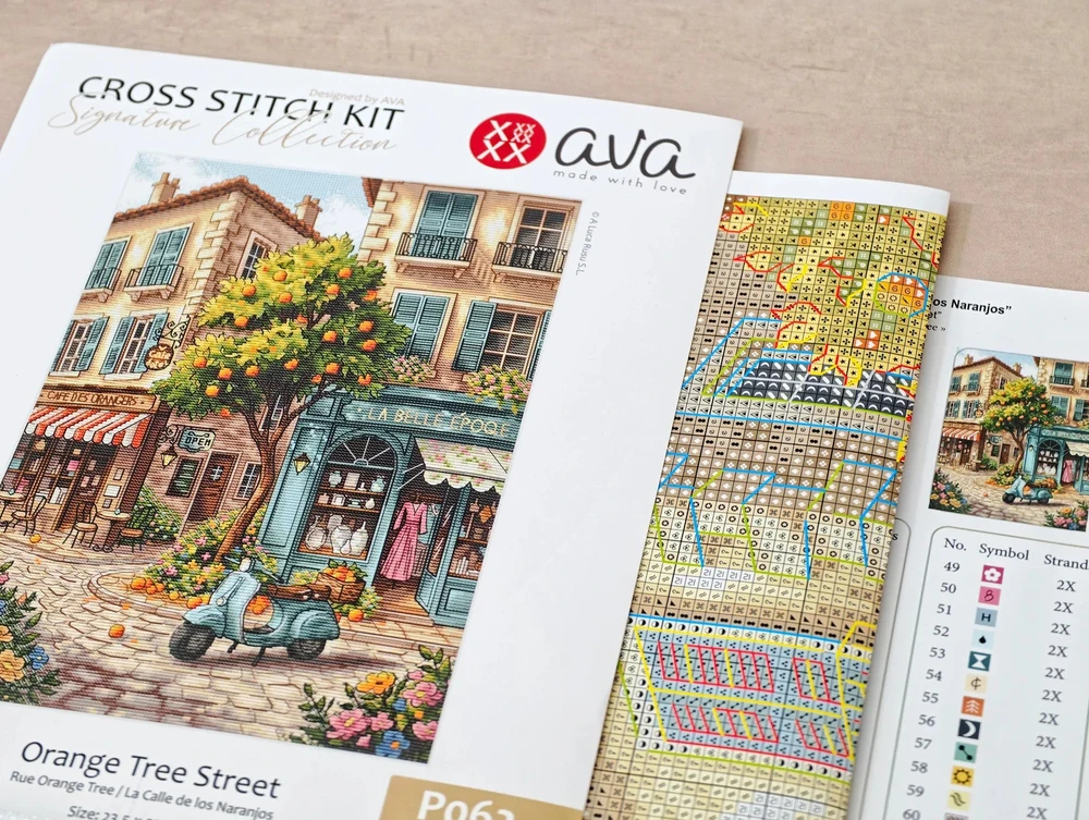 Ava Stitch Siuvinėjimo kryželiu rinkinys „Signature“ miestas, Aida 16 ct 23,5×32,2 cm