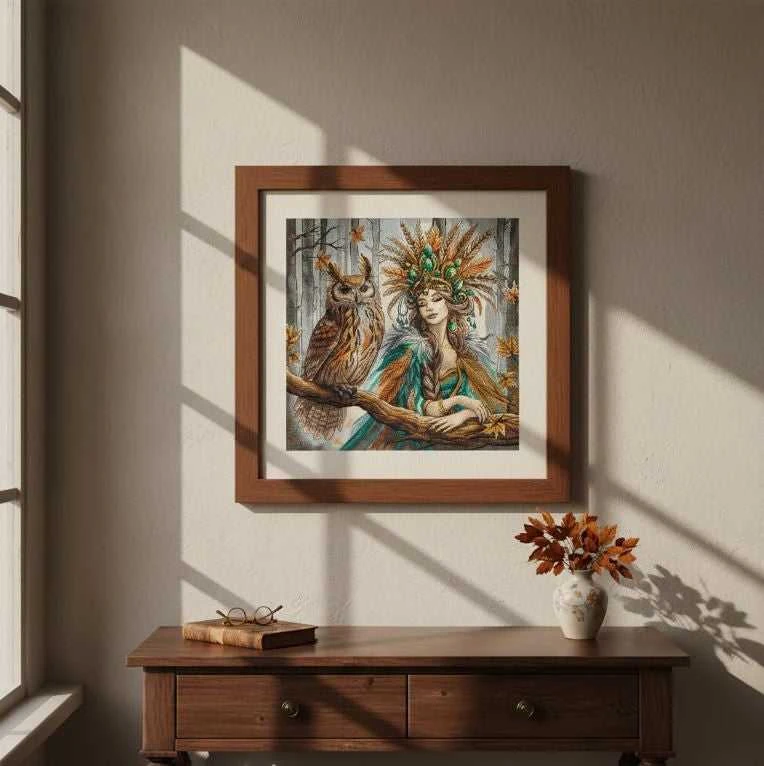 Ava Stitch Siuvinėjimo kryželiu rinkinys „Miško karalienė“ 32×32 cm