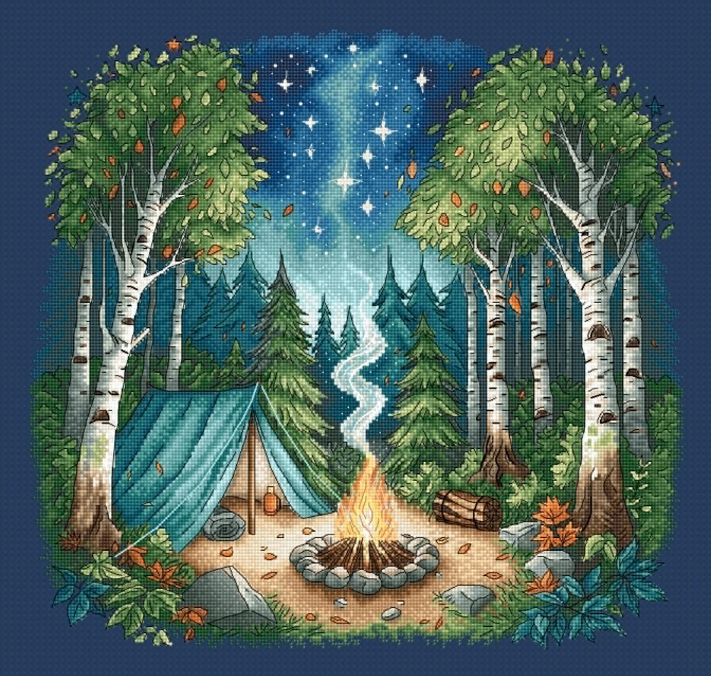 Ava Stitch Stovykla miške – kryželiu siuvinėjimo rinkinys AVA-P038