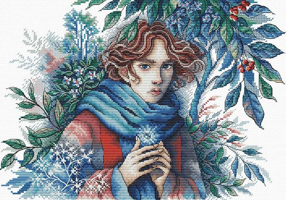 Ava Stitch Žiemos veidas – siuvinėjimo kryželiu rinkinys AVA-P063
