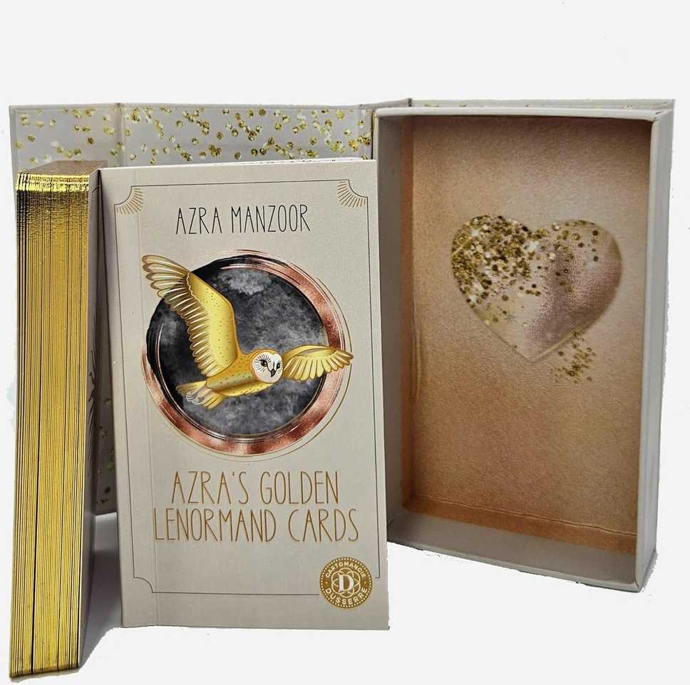 AGM Oracle Kortos - Azra Aukso Lenormand 36 Kortų 140 Puslapių Knygelė Pagaminta Vokietijoje