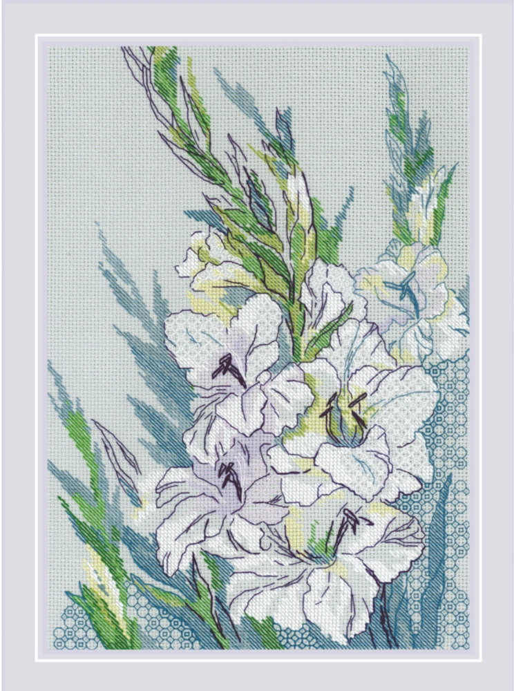 Riolis Kryželio rinkinys. "Baltosios gladiolės" 21x30 cm SR2297