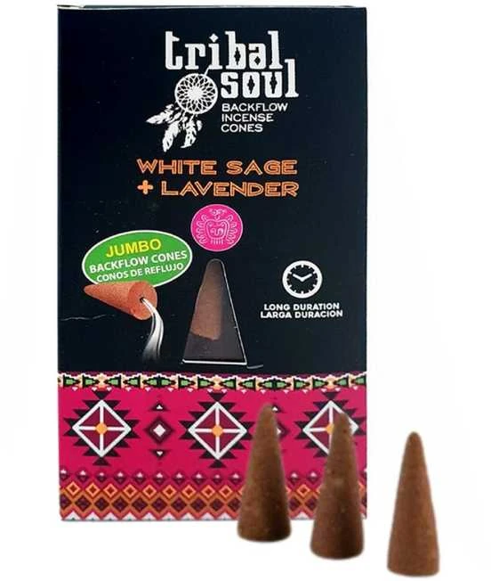 Hari Darshan Atbulinio smilkymo kūginiai smilkalai Baltas Sage Lavender, Tribal Soul, 15g