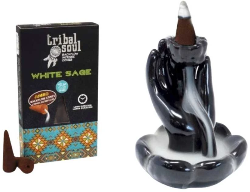 Hari Darshan Atbulinio smilkimo kūgiai Backflow Baltas Sage, Tribal Soul, 15g