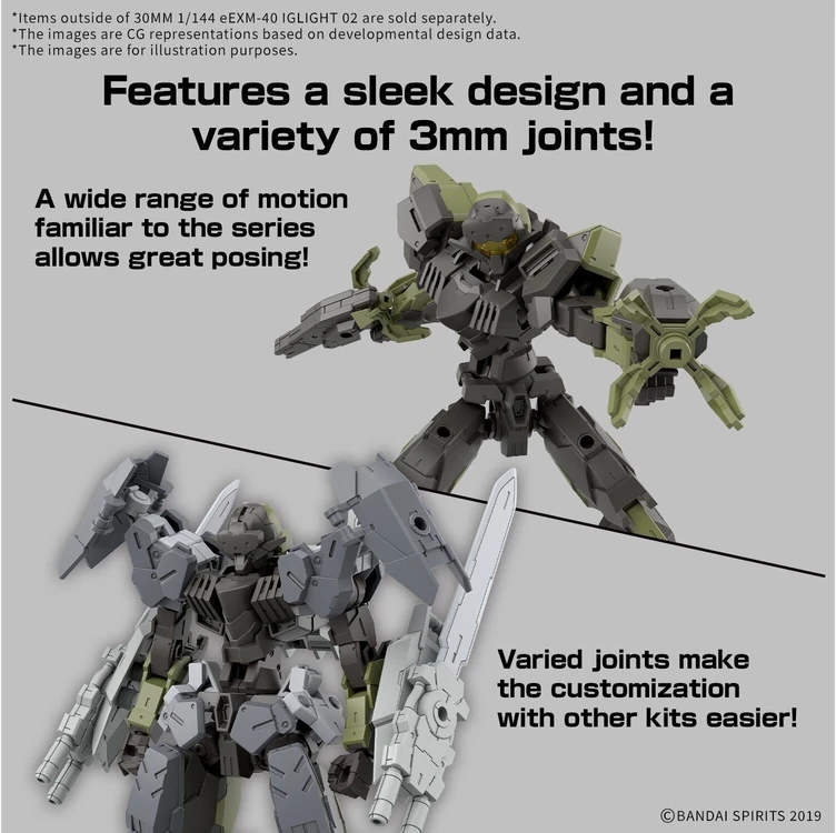 Bandai 30MM plastikinis surenkamas mecha modelis 1/144