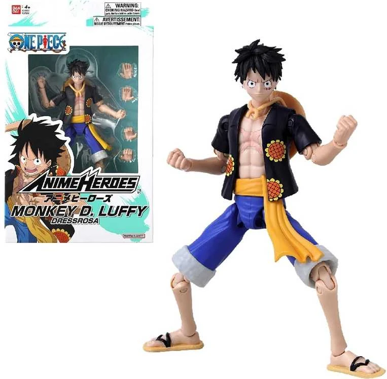 Bandai ANIME HEROES One Piece figūrėlė su priedais, 16 cm - Monkey D. Luffy (Dressrosa Version)