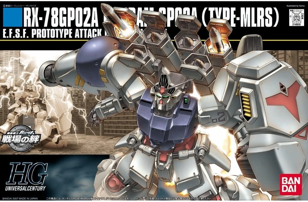 Bandai Gunpla modelis HGUC Gundam GP02A Type-MLRS 1/144 55730