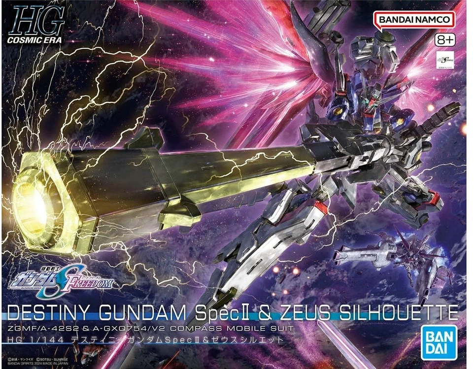Bandai HGCE 1/144 „Destiny Gundam“ II specifikacija ir Zeuso siluetas