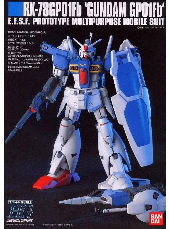 Bandai HGUC RX-78GP01Fb Gundam GP01Fb 1/144 plastikinis modelis