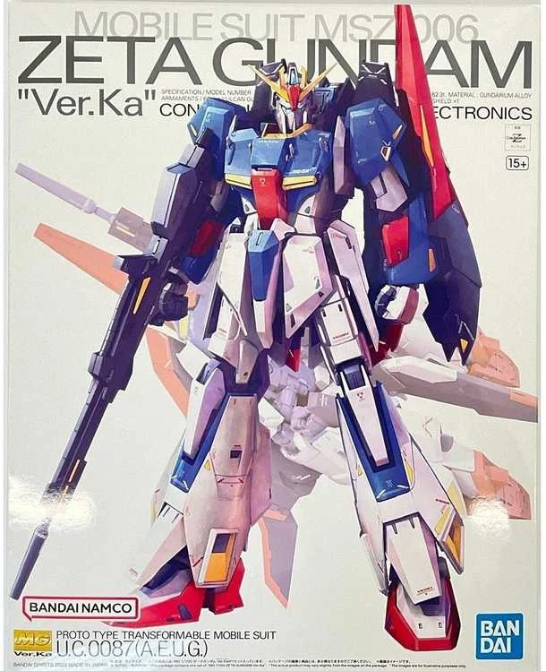 Kolekcinė Figūrėlė - Bandai MG 1/100 Zeta Gundam Ver.Ka Metalizuotas Paviršius