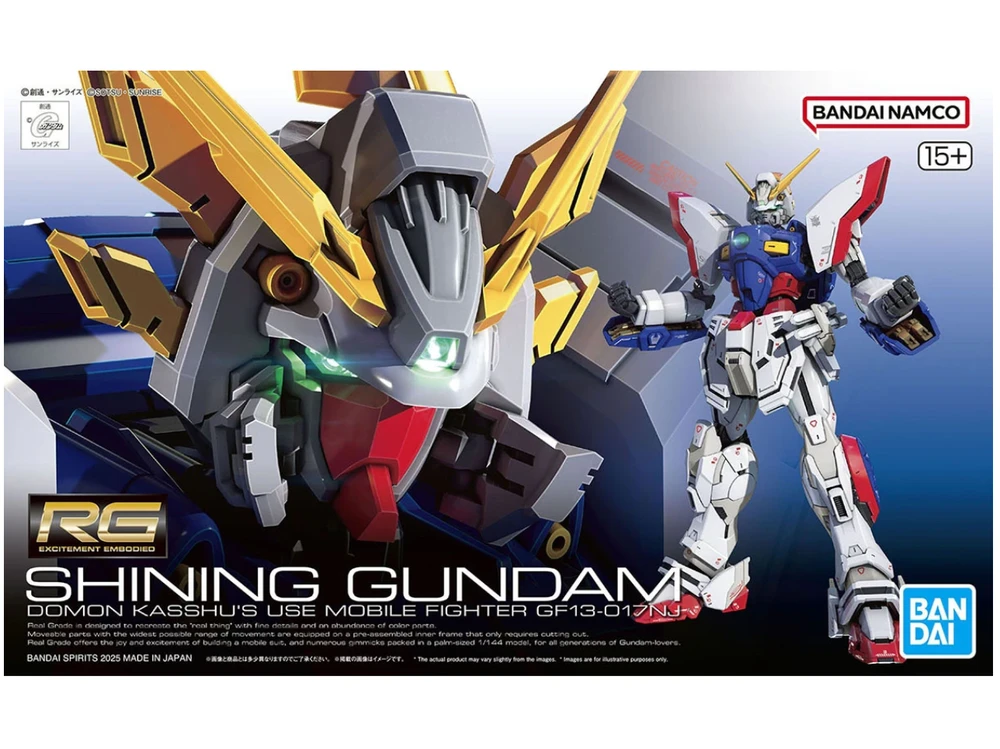 Bandai RG Shining Gundam 1/144 surenkamas plastikinis Gunpla modelis