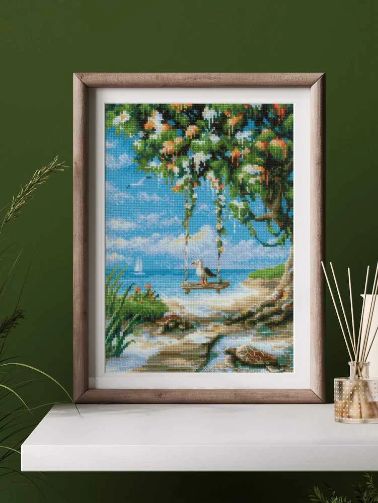 Riolis Siuvinėjimo kryželiu rinkinys "Paplūdimio sūpynės" 21x30 SR2215