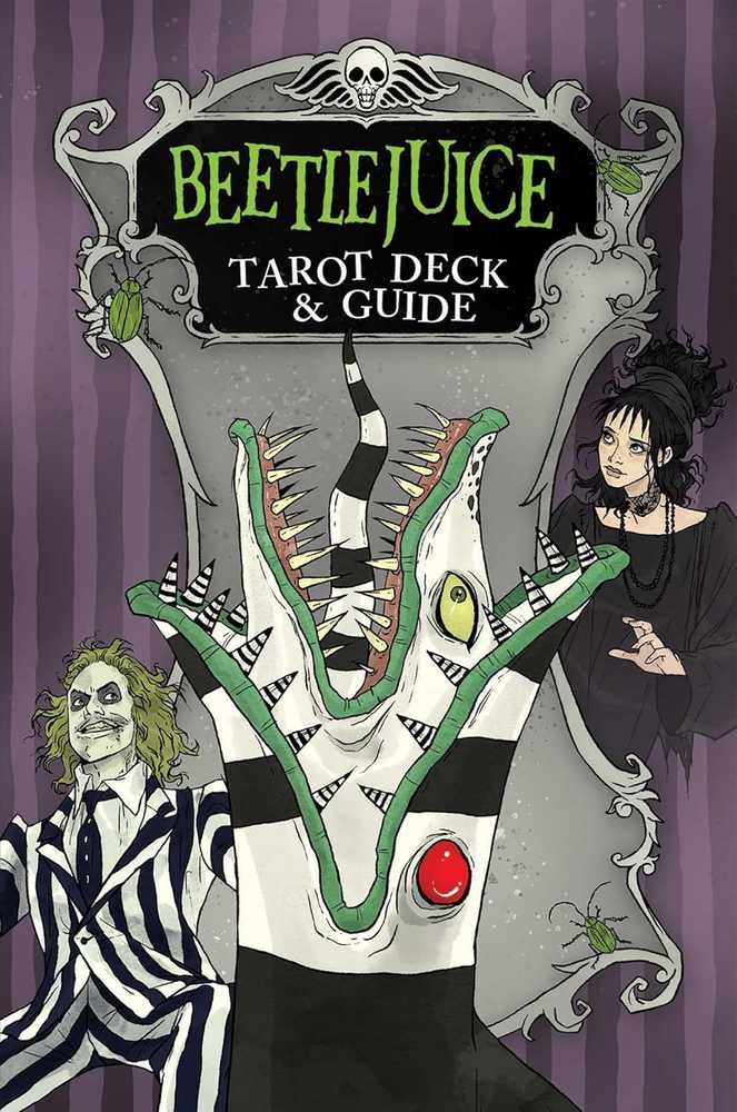KNYGA Insight Editions Beetlejuice taro kortos – 78 kortų kaladė su gidu, oficiali kolekcinė dovana