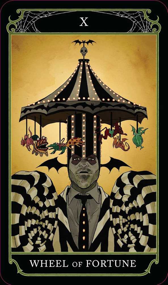 KNYGA Insight Editions Beetlejuice taro kortos – 78 kortų kaladė su gidu, oficiali kolekcinė dovana