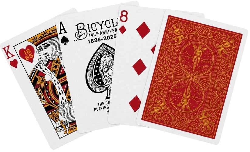 Bicycle 140 m. jubiliejinės žaidimo kortos – Gold Metalluxe, pokeriui, magams