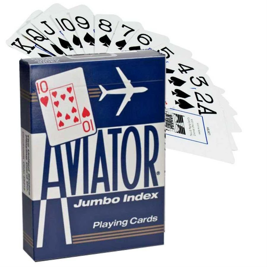 Bicycle Aviator Jumbo Pokerio Kortos (Mėlynos)