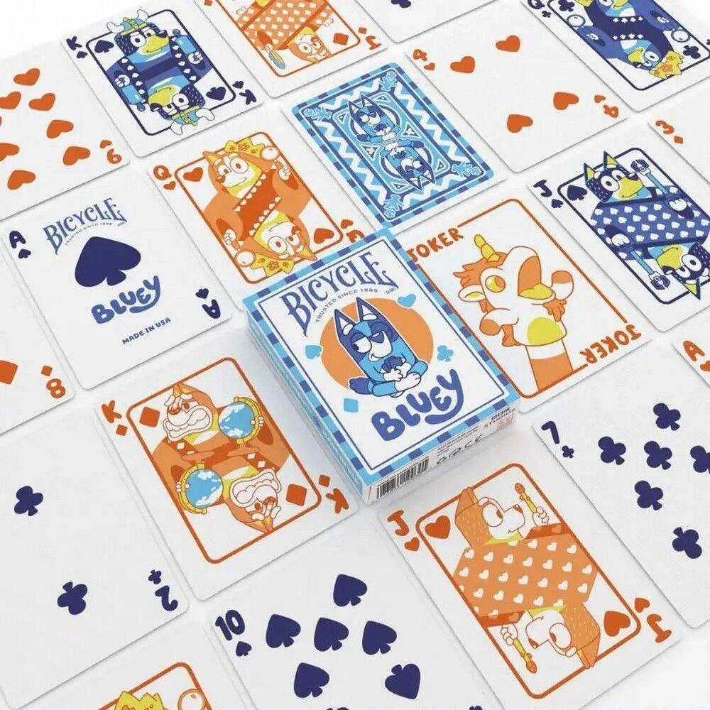Bicycle Bluey žaidimo kortų kaladė – 52 kortos + 2 džokeriai