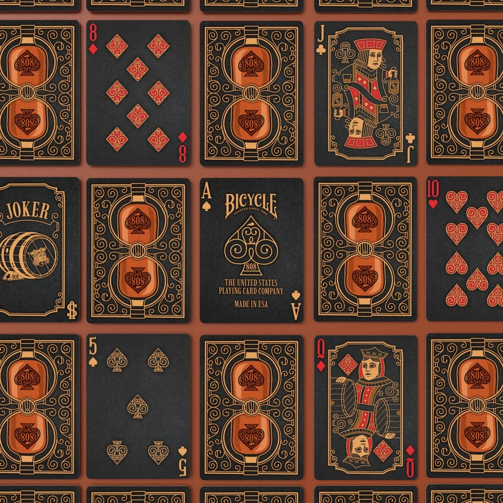 Bicycle Bourbon Juodas Label žaidimo kortos