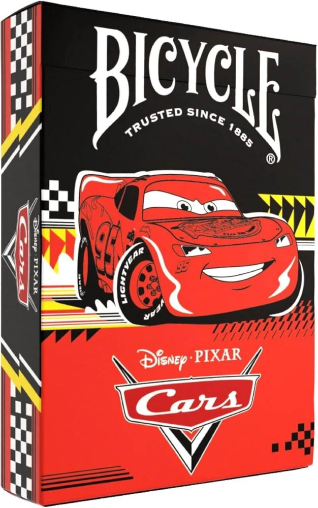 Bicycle Disney Cars žaidimo kortos – 52 kortos, pokeriui ir triukams