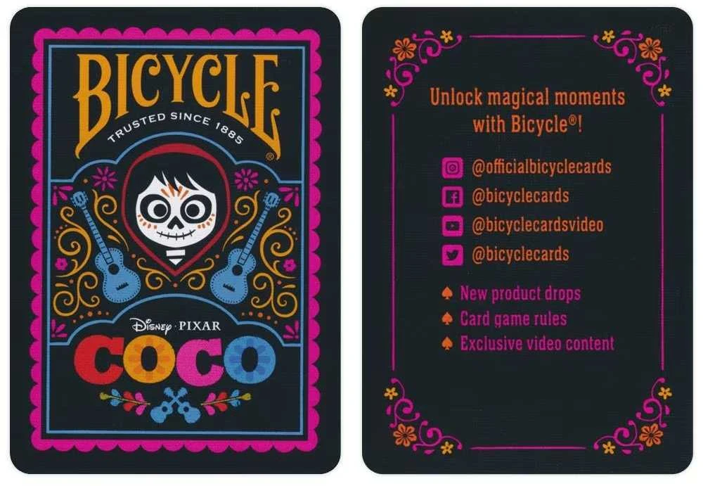 Bicycle Disney Coco kortos – holografinė dėžutė, pokeriui, kolekcionieriams