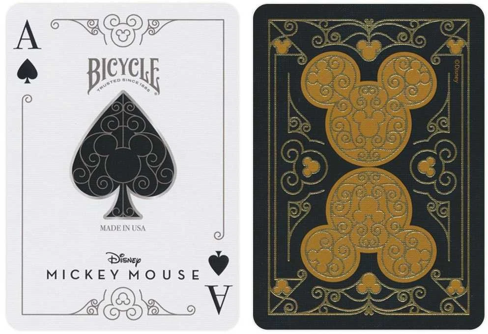 Bicycle Disney Mickey Mouse kortos (juodos ir auksinės)