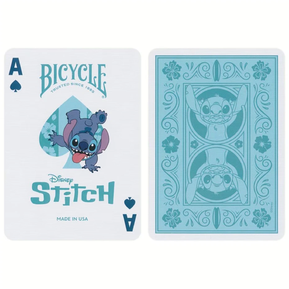Bicycle Disney Stitch žaidimų kortos – pokeriui, triukams ir kolekcionieriams