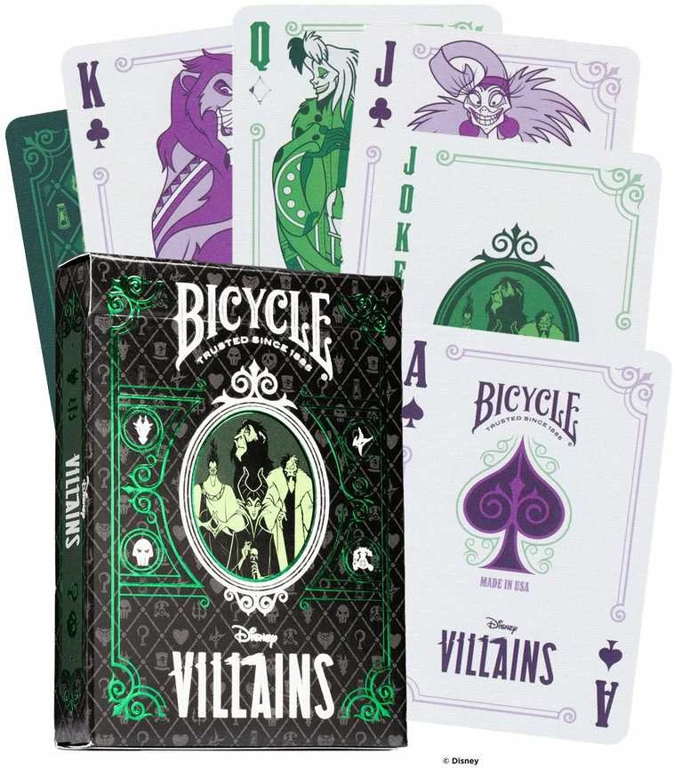 Bicycle Disney Villains žaidimo kortos (žalios)