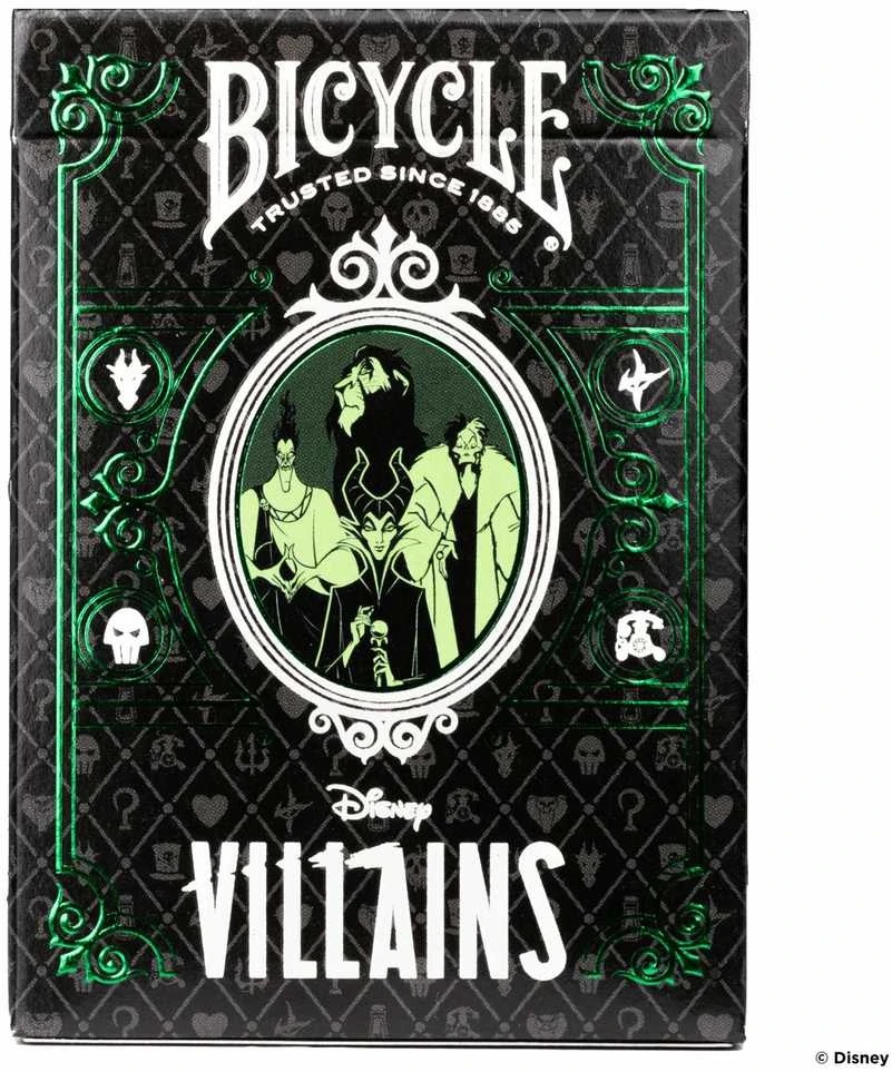 Bicycle Disney Villains žaidimo kortos (žalios)