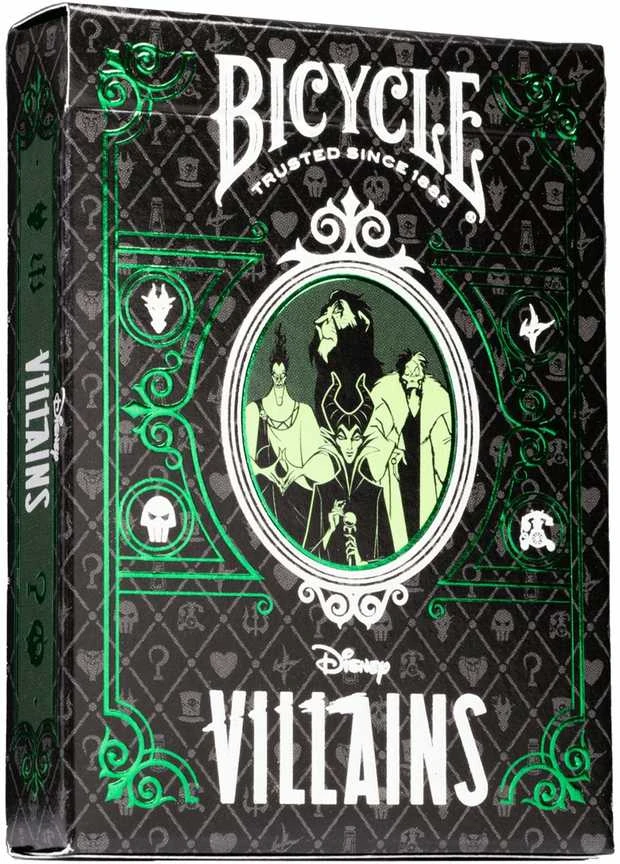 Bicycle Disney Villains žaidimo kortos (žalios)
