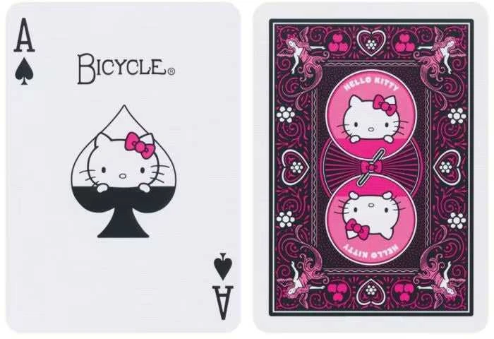 Bicycle Hello Kitty Juodas & Rožinė žaidimo kortos – rožinė ir juoda