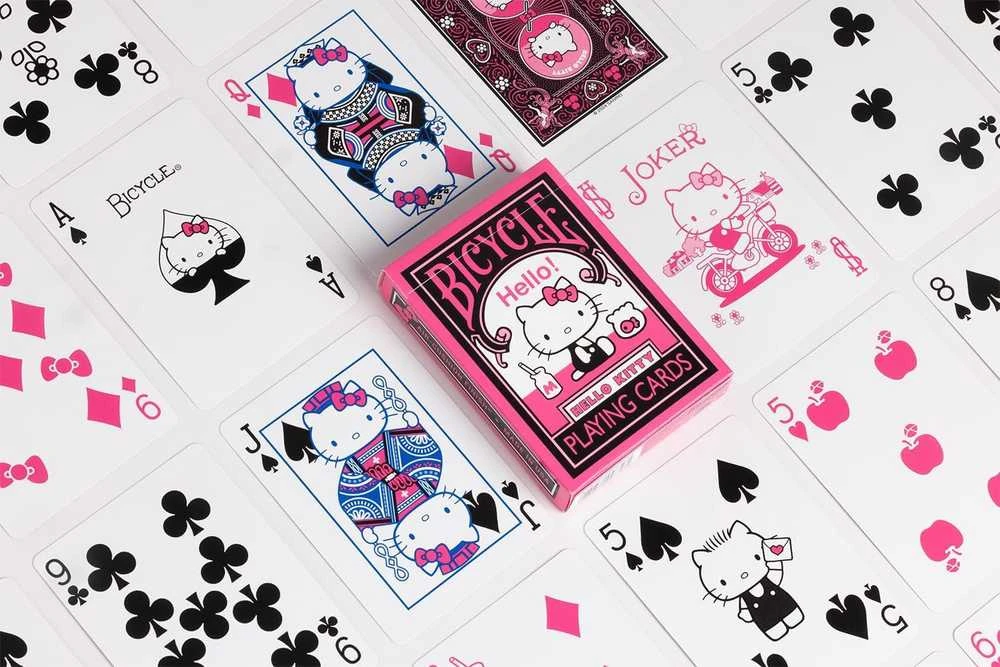 Bicycle Hello Kitty Juodas & Rožinė žaidimo kortos – rožinė ir juoda