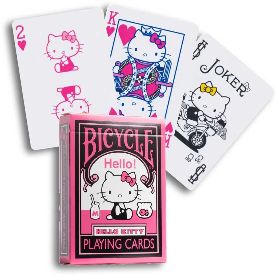 Bicycle Hello Kitty Juodas & Rožinė žaidimo kortos – rožinė ir juoda