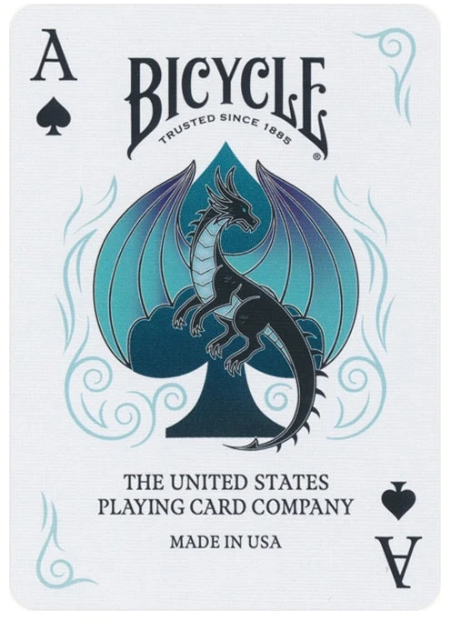 Bicycle Ice Dragon žaidimo kortos su ledo drakonu