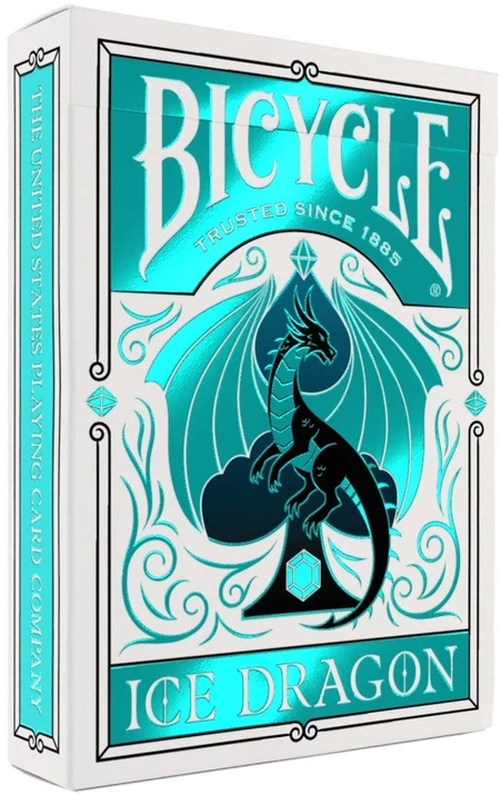 Bicycle Ice Dragon žaidimo kortos su ledo drakonu