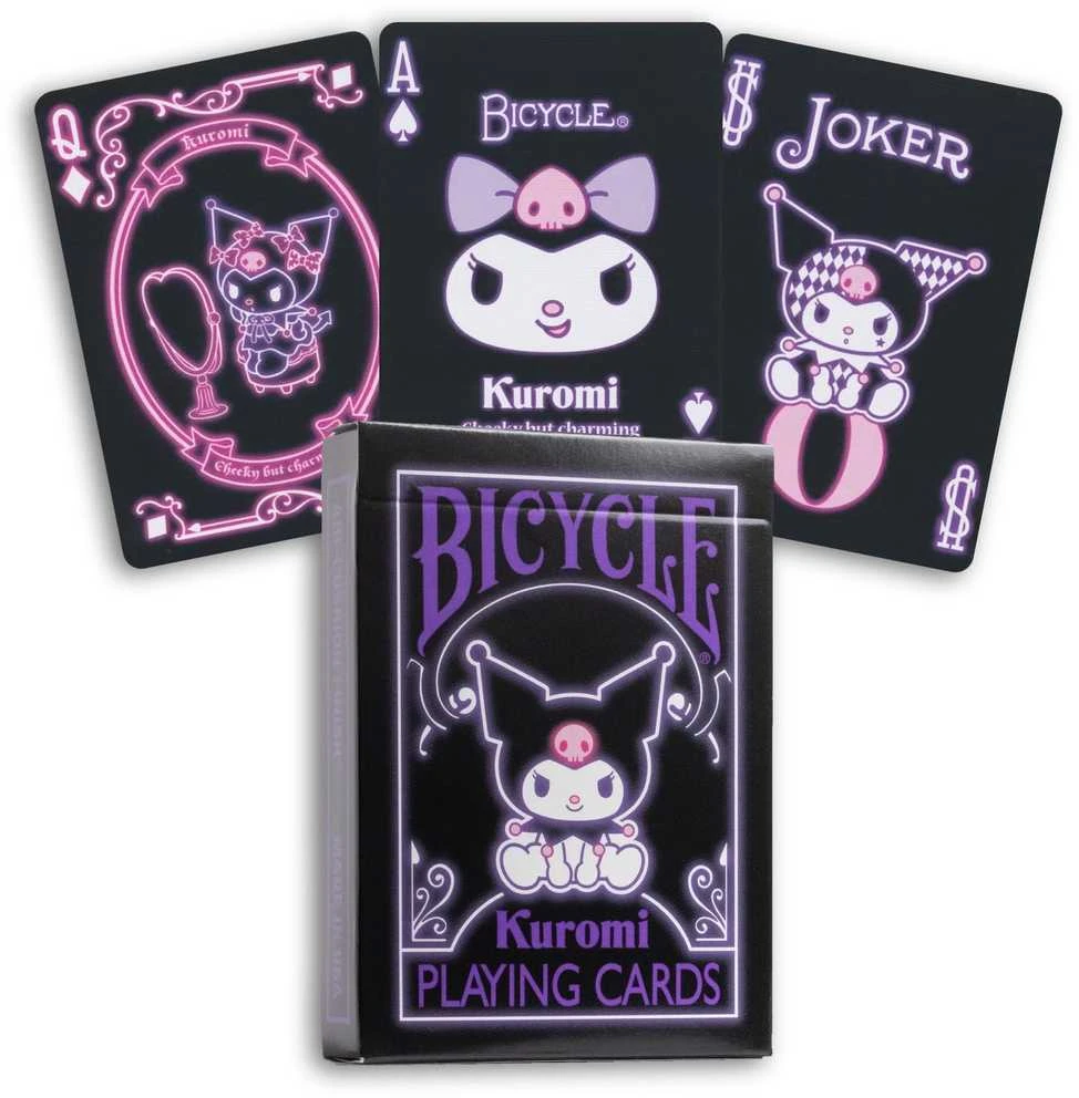 Bicycle Kuromi žaidimo kortos – Sanrio kolekcionieriams ir pokeriui