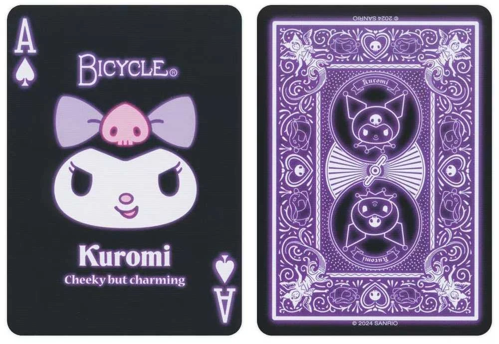 Bicycle Kuromi žaidimo kortos – Sanrio kolekcionieriams ir pokeriui