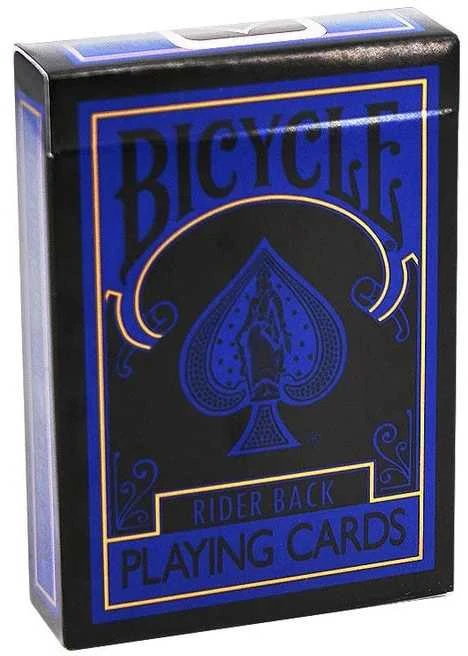 Kortų Žaidimas - Bicycle Rider Back Reverse 52 Kortos 2 Džokeriai Mėlyna Juoda