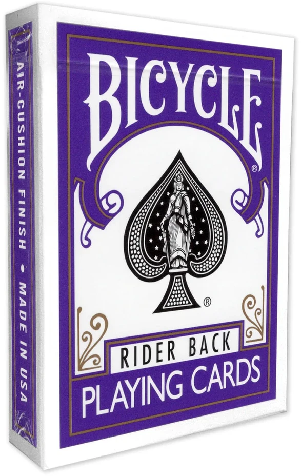 Bicycle Rider Back violetinė kortų kaladė pokeriui ir magijai, gaff kortos