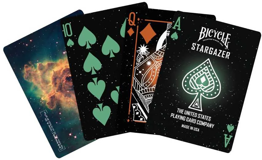 Bicycle Stargazer žaidimo kortos su Carina ūko dizainu – pokeriui, triukams