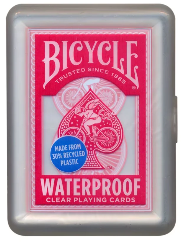 Bicycle vandeniui atsparios 100% plastikinės kortos, raudonos spalvos