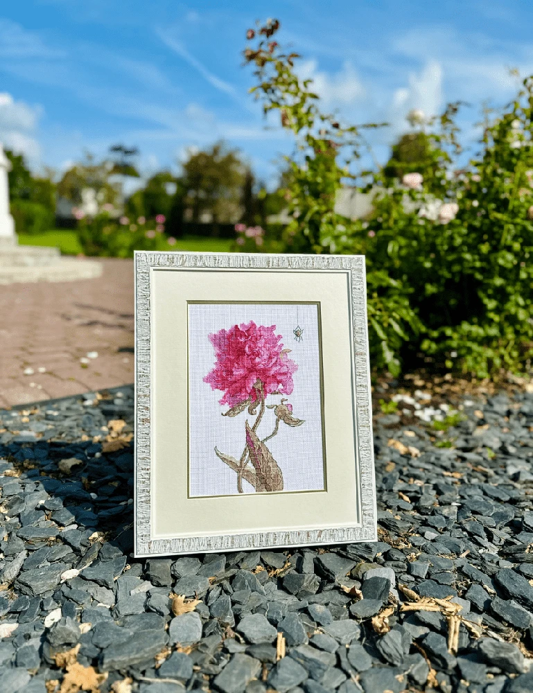 Riolis Kryželiu siuvinėjimo rinkinys - Aine kolekcija "Bijūnai. Malonė" 21x30 cm SRA1008