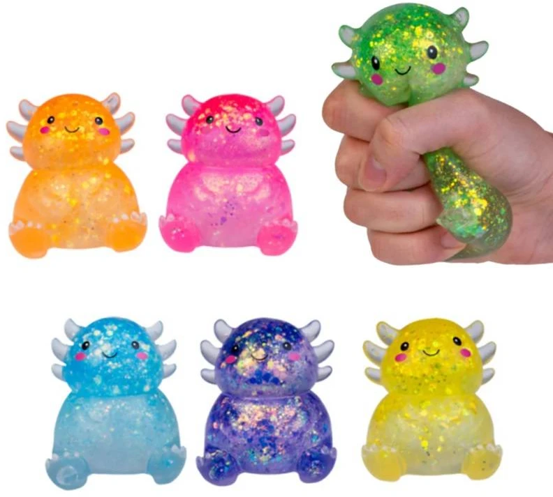 Dėlionė Hobilt Blizgantis aksolotlis squishy 8 cm – sensorinis raminantis žaislas vaikams