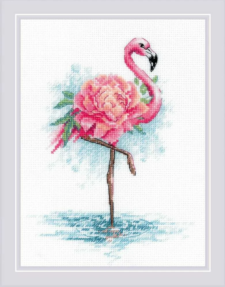 Riolis Siuvinėjimo rinkinys Žydintis flamingas 18x24 SR2117