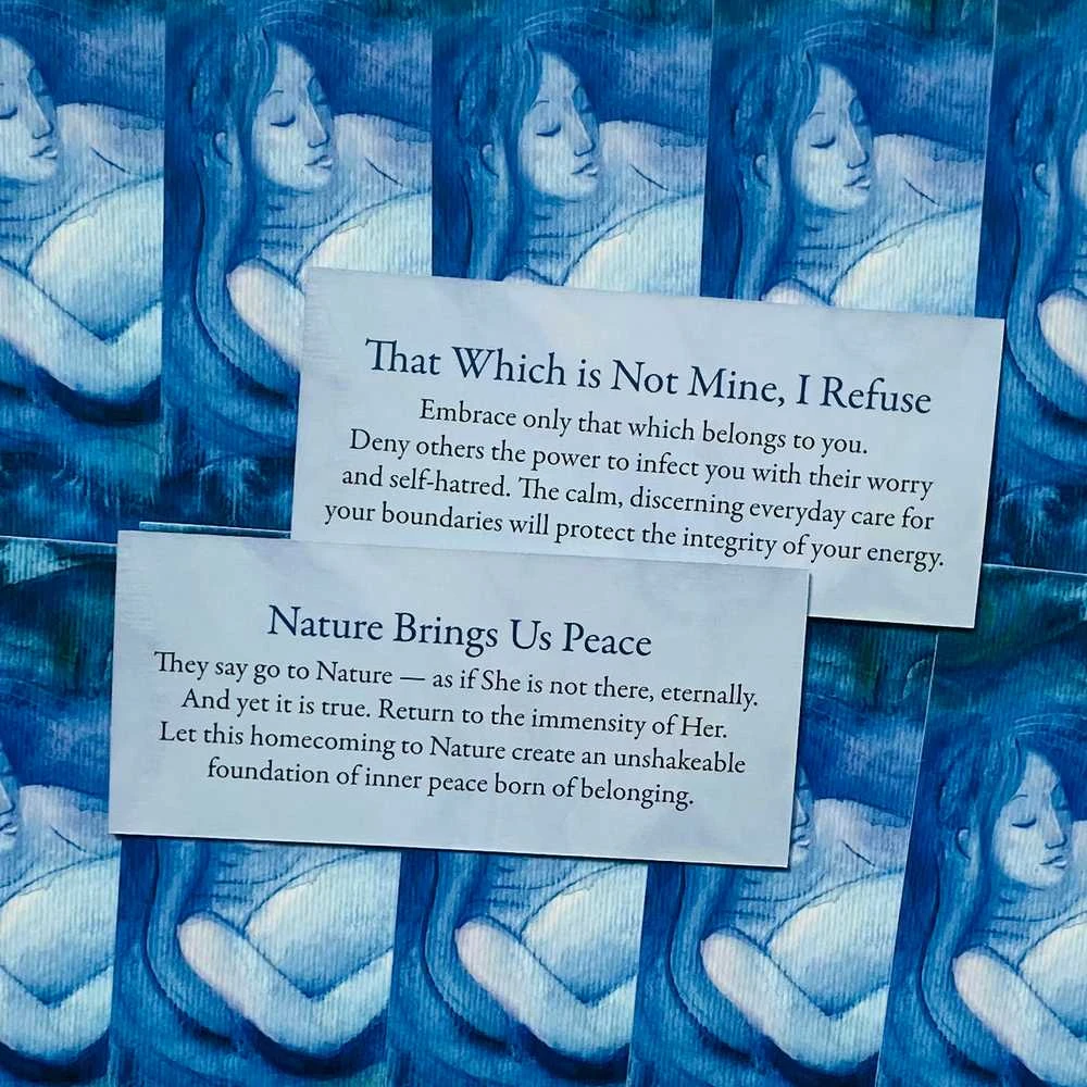 Blue Angel Mėlyna Angel Mėlyna Angel Calming Inspirations Mini Oracle Kortos