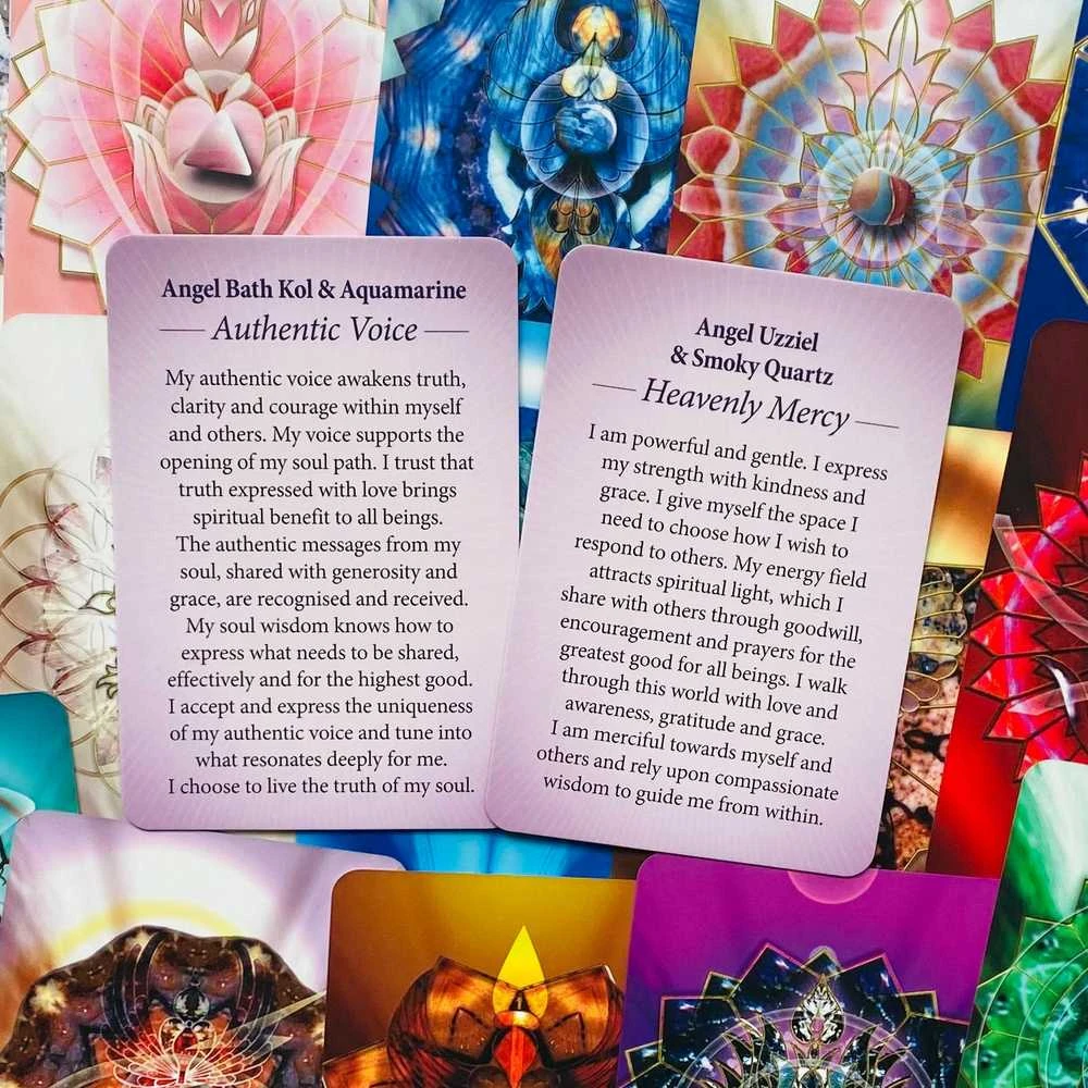 Blue Angel Mėlyna Angel Crystal Mandala Activation Kortos Mėlyna Angel