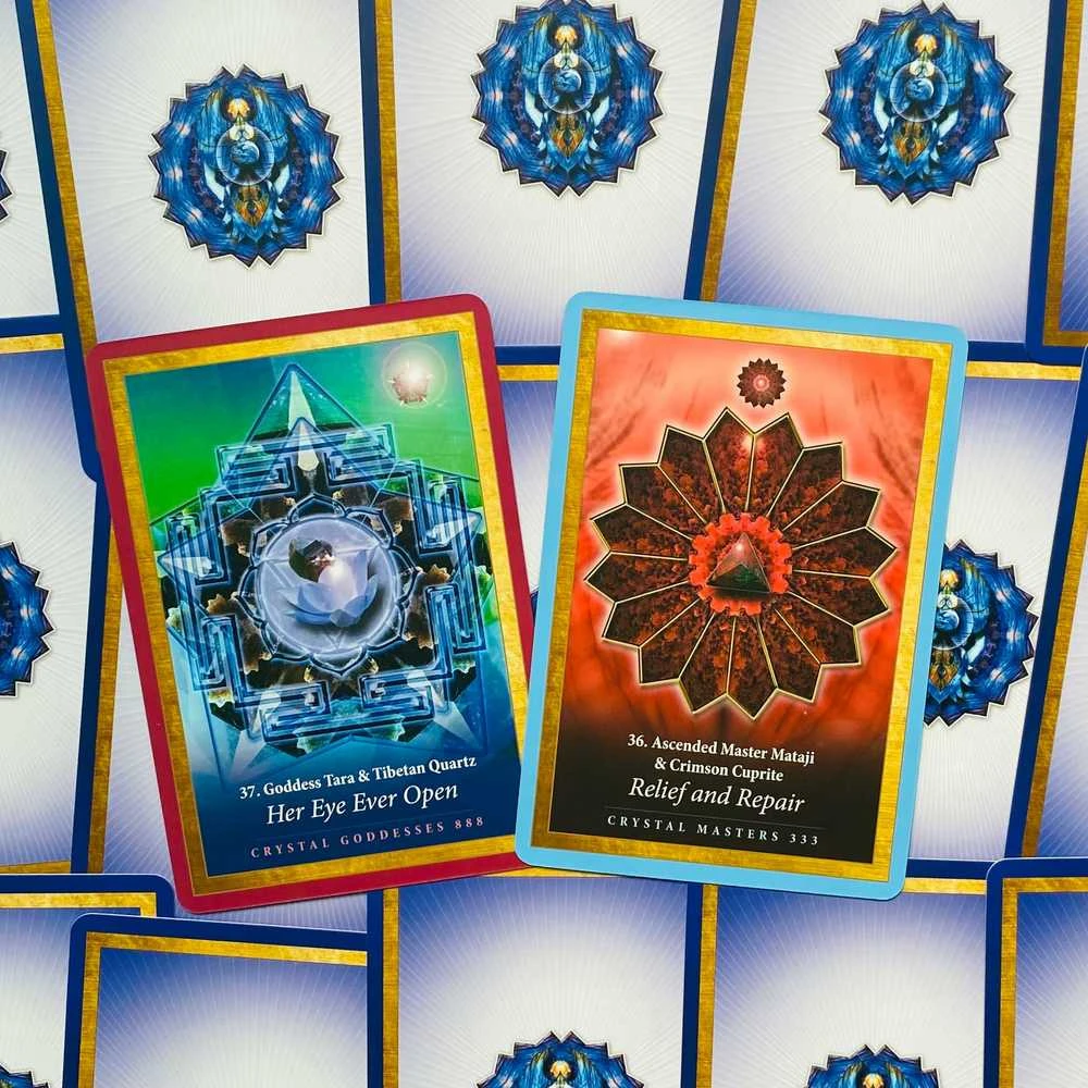 Blue Angel Mėlyna Angel Crystal Mandala Oracle Kortos Mėlyna Angel