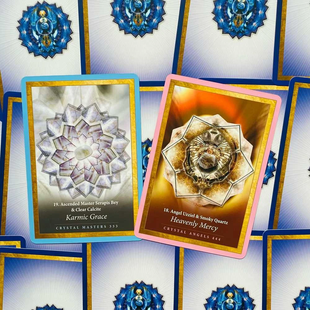 Blue Angel Mėlyna Angel Crystal Mandala Oracle Kortos Mėlyna Angel