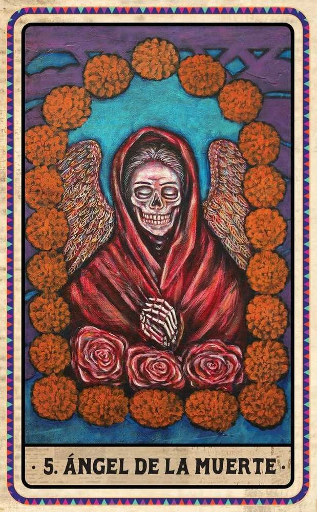 Blue Angel Mėlyna Angel Mėlyna Angel Dia De Los Muertos Oracle Kortos