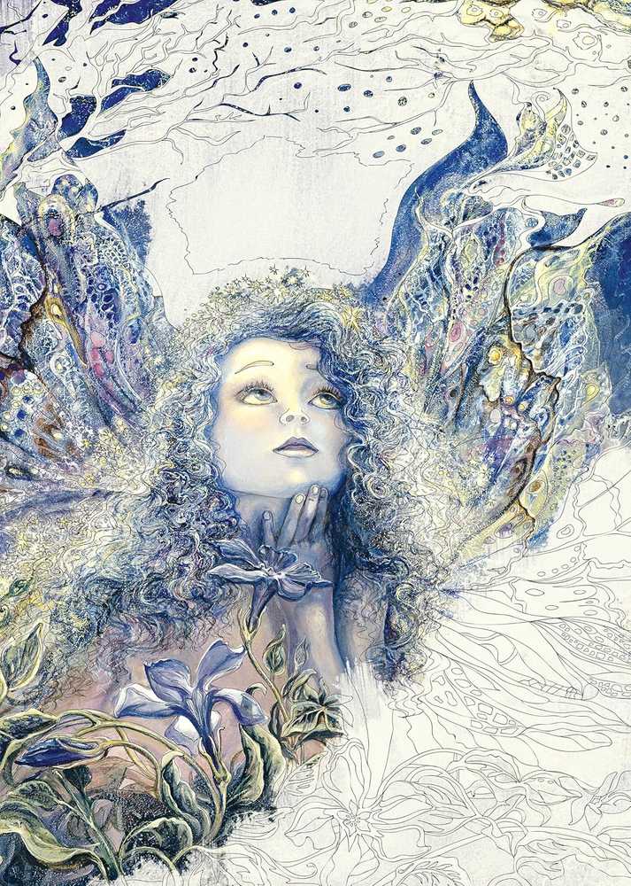 Blue Angel Mėlyna Angel Spalvinimo Knyga - Užburiančios Fėjos pagal Josephine Wall 96 Puslapiai 27.5x21.5 cm