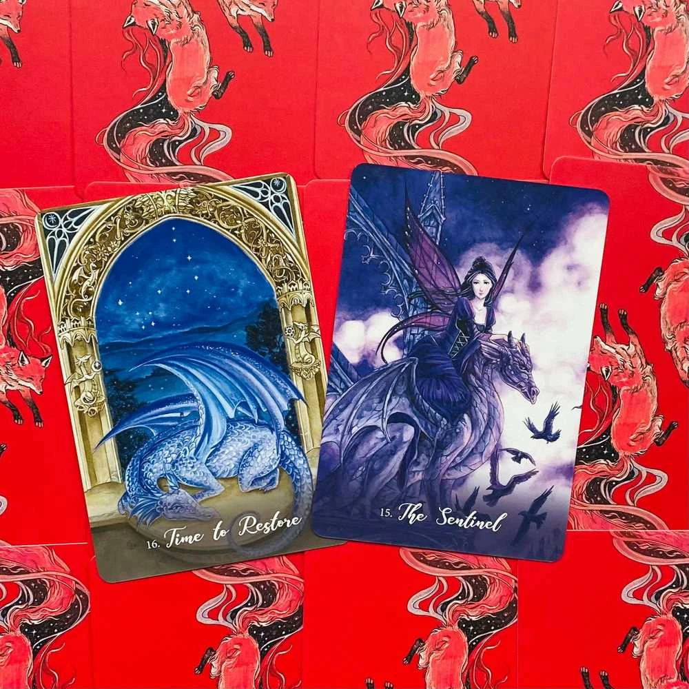 Blue Angel Mėlyna Angel Mėlyna Angel Foxfire: The Kitsune Oracle Kortos